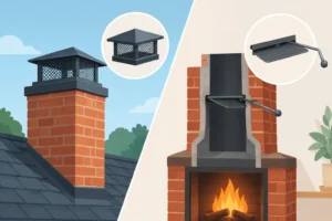 Chimney Cap Versus Damper Explained Clearly - On Time Home Experts - On Time Home Experts Air Duct Cleaning Chimney Cleaning Dryer Vent Cleaning Attic Insulation Background Checked & Drug Tested Skilled and Trained Technicians 972-433-9636 2026 2026 Air Duct | Chimney | Dryer Vent Cleaning | Attic Insulation